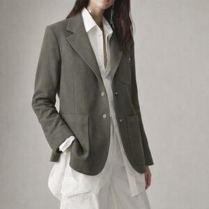 VTG Gianfranco Ferre Italy Army Green Wool Jacket Women's Sz M Quiet Luxury